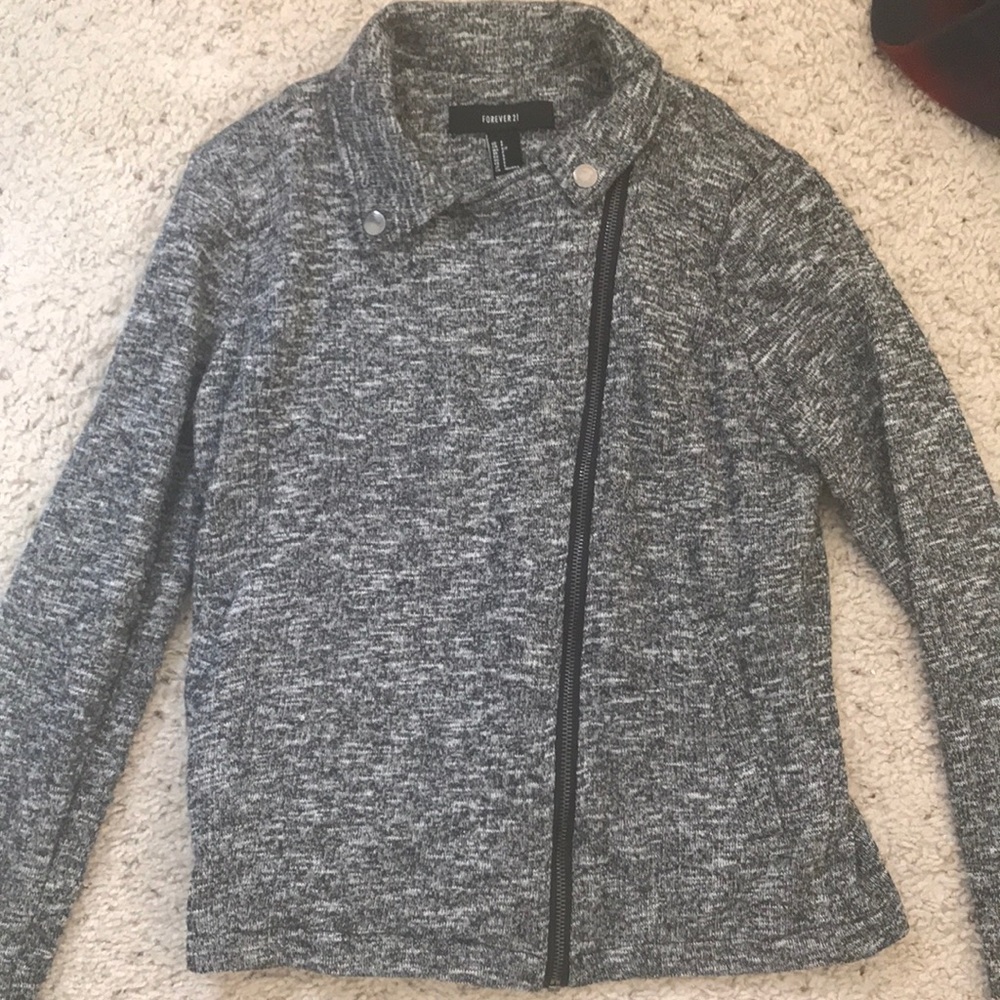 Forever 21 grey cotton zip up